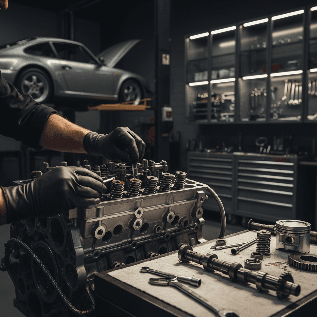 Engine rebuild work on 1969 Jeepster Commando restoration